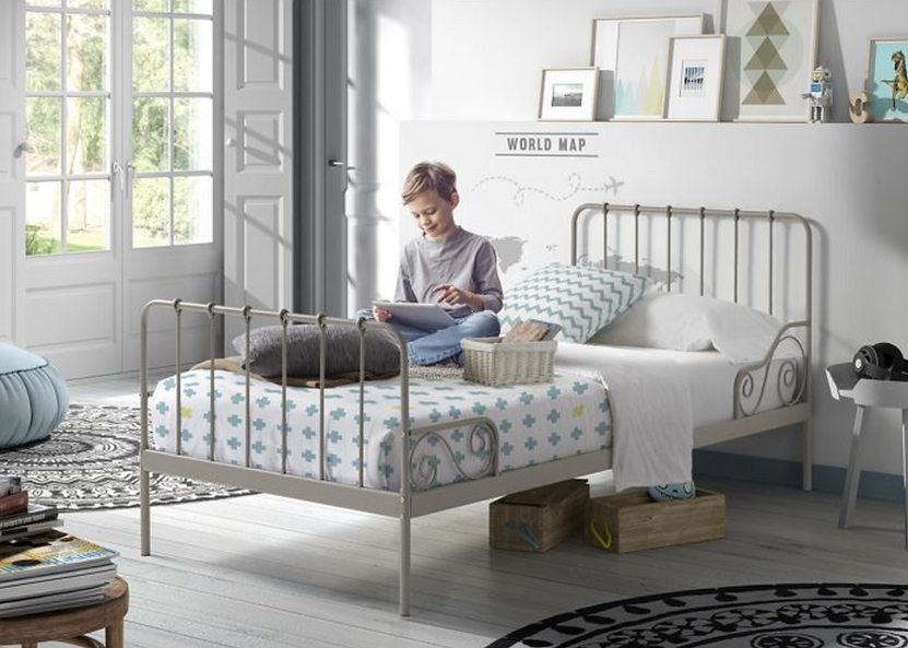 Lit simple Vipack Alice en métal gris